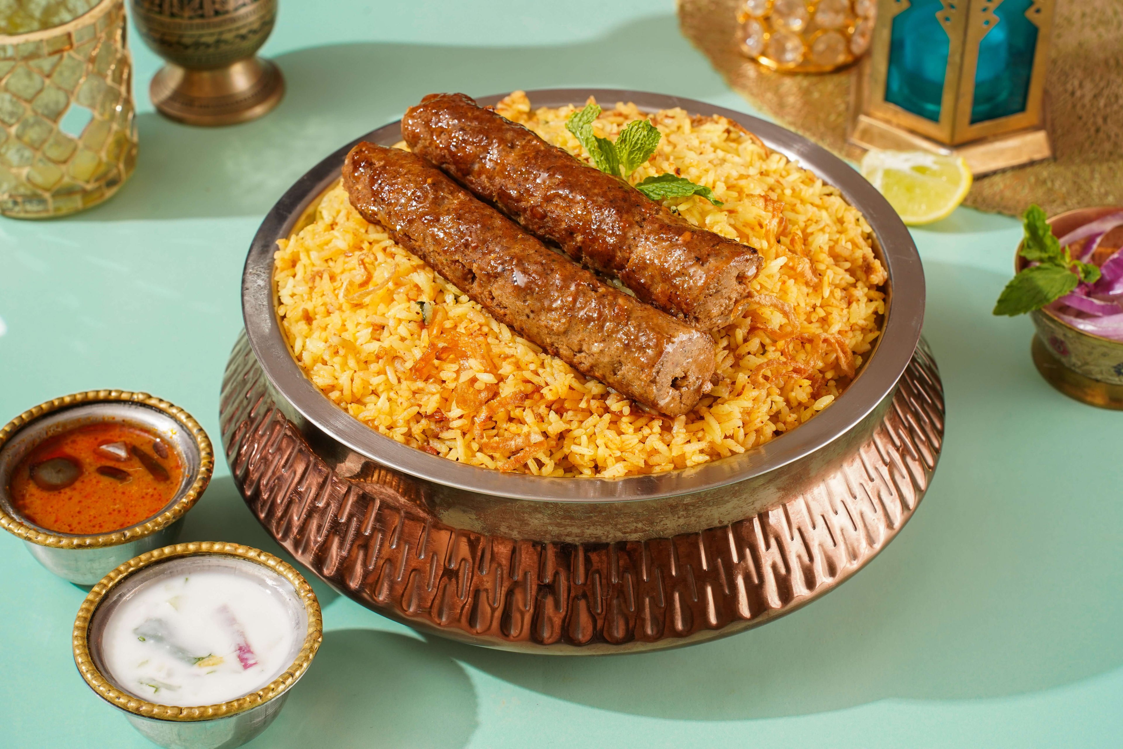 Mutton Sheek Kebab Biryani – Rich Kebab Flavors